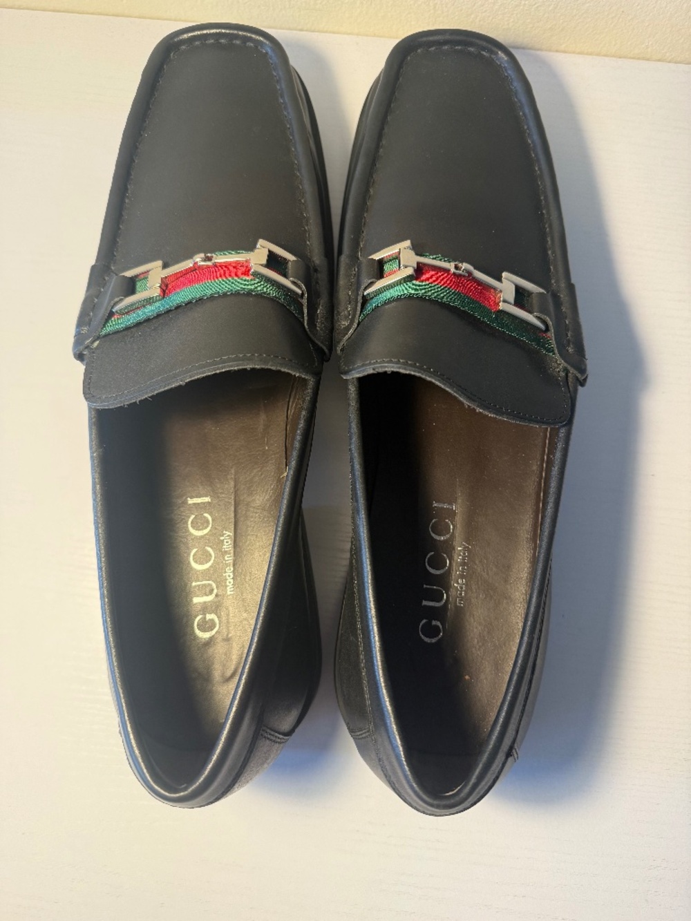 Vintage Gucci leather loafers US12